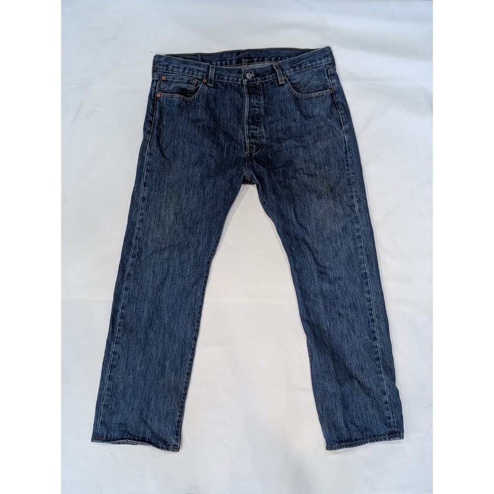 Levi's 501 Jeans Blue Denim Straight Button Fly Mens 36x30